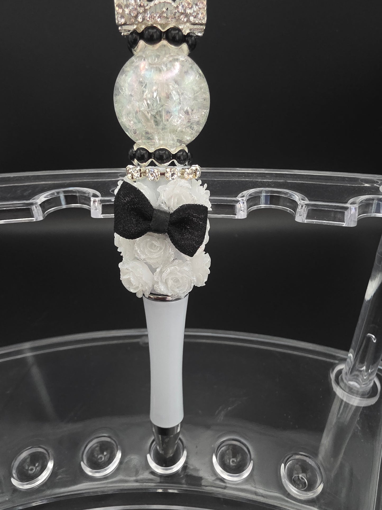 Stunning rhinestone perfume bottle focal pen
