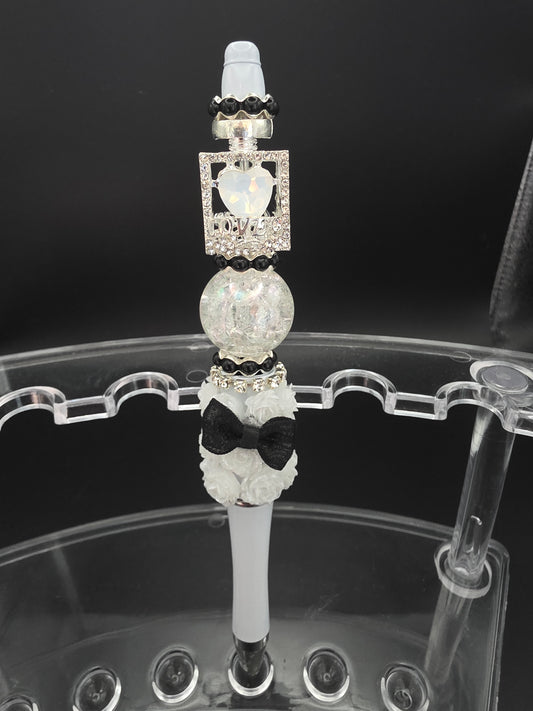 Stunning rhinestone perfume bottle focal pen